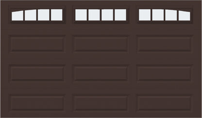 12x7 - Arched Stockbridge Long - Frosted With glass Long - Brown