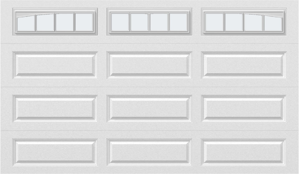 12x7 - Arched Stockbridge Long - Frosted With glass Long - White