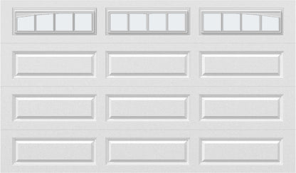 12x7 - Arched Stockbridge Long - Frosted With glass Long - White