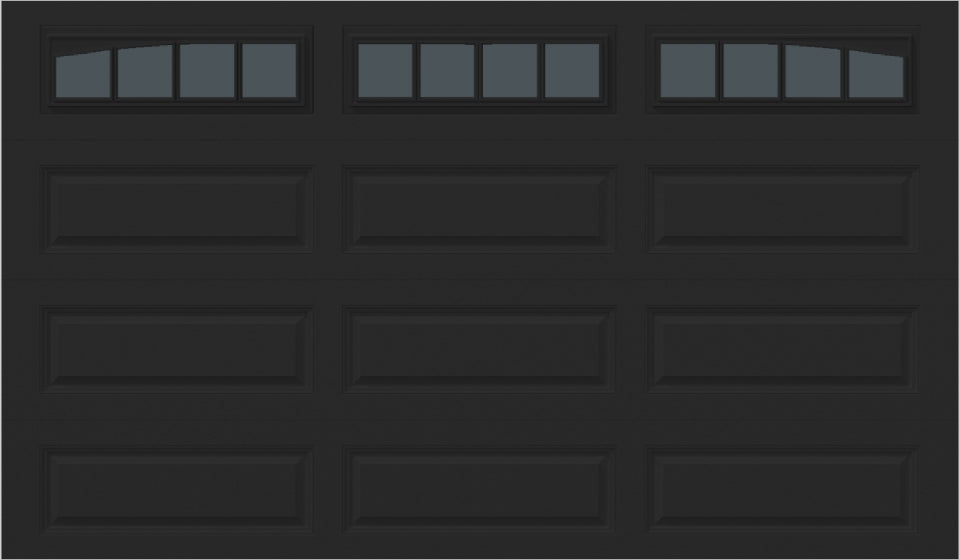 12x7 -  Arched Stockbridge Long - Tinted With glass Long - Black