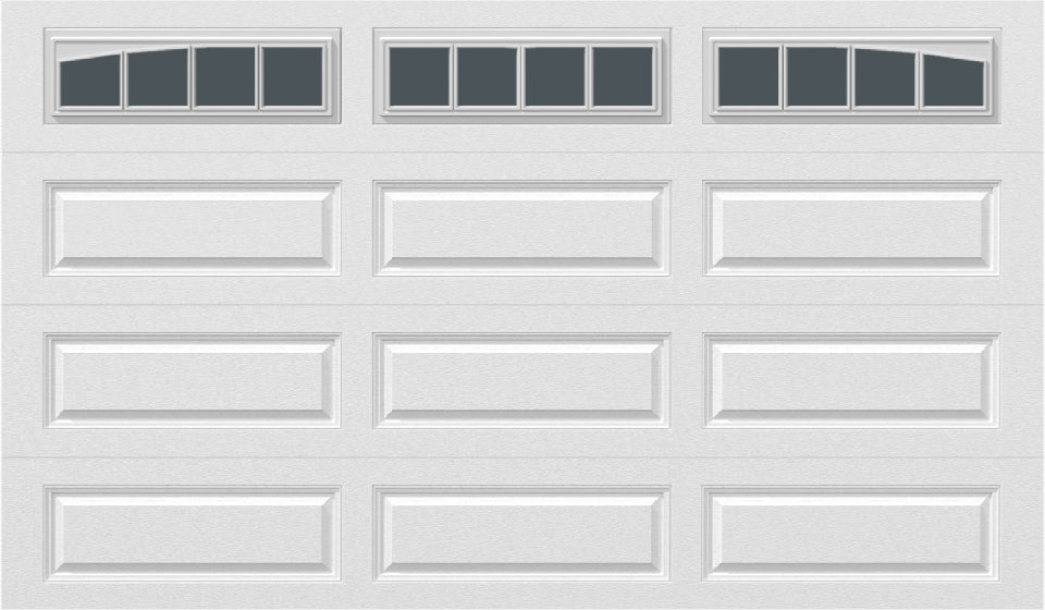 12x7 -  Arched Stockbridge Long - Tinted With glass Long - White