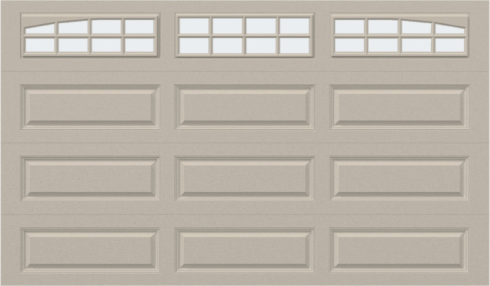 12x7 - Arched Stockton Long - Frosted With glass Long - Almond