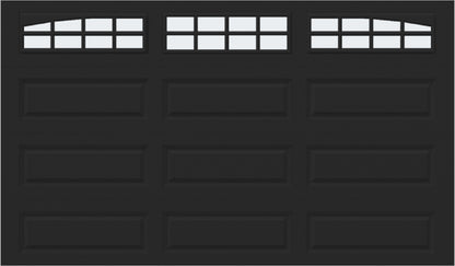 12x7 -  Arched Stockton Long - Frosted With glass Long - Black