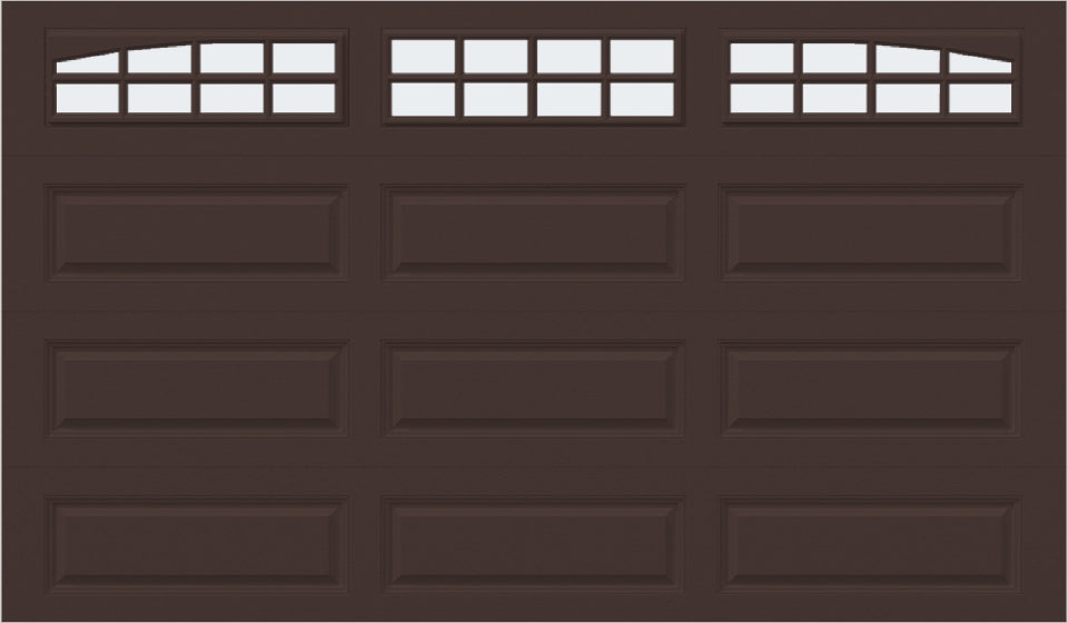 12x7 -  Arched Stockton Long - Frosted With glass Long - Brown