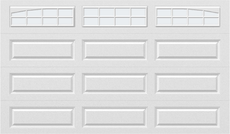 12x7 -  Arched Stockton Long - Frosted With glass Long - White