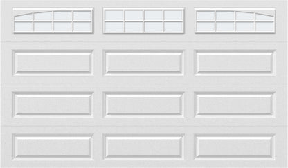 12x7 -  Arched Stockton Long - Frosted With glass Long - White