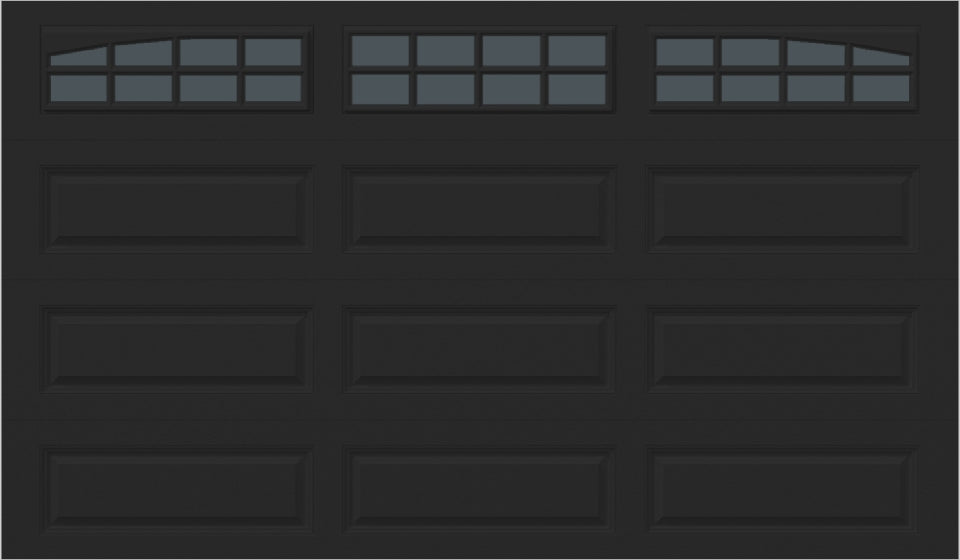 12x7 -  Arched Stockton Long - Tinted With glass Long - Black