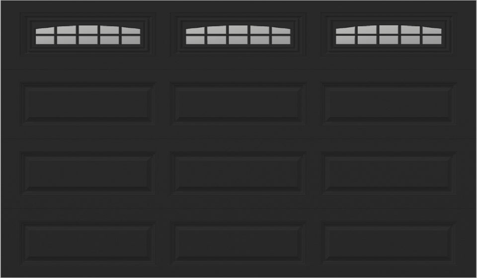 12x7 -  Cascade - Clear  With glass Long - Black