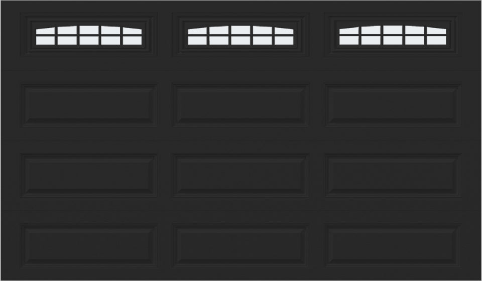 12x7 -  Cascade - Frosted  With glass Long - Black