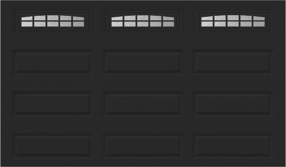 12x7 -  Cascade - Obscure  With glass Long - Black