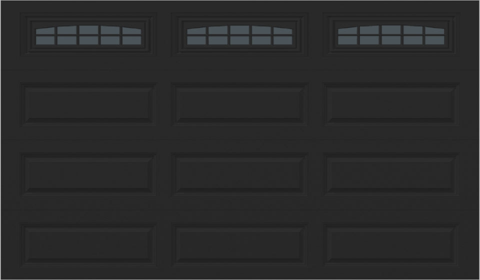 12x7 -  Cascade - Tinted  With glass Long - Black.