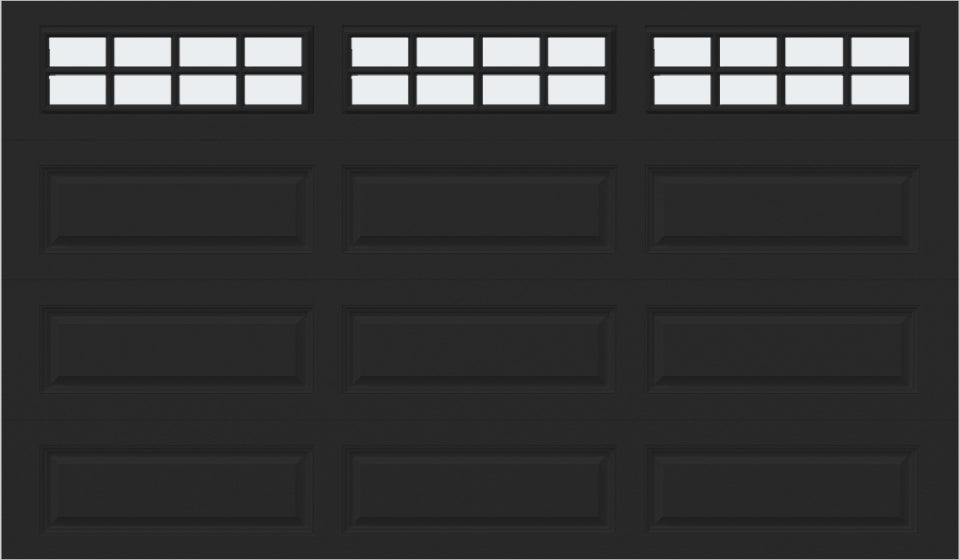 12x7 - Frosted -  Long - Stockton With glass Long - Black