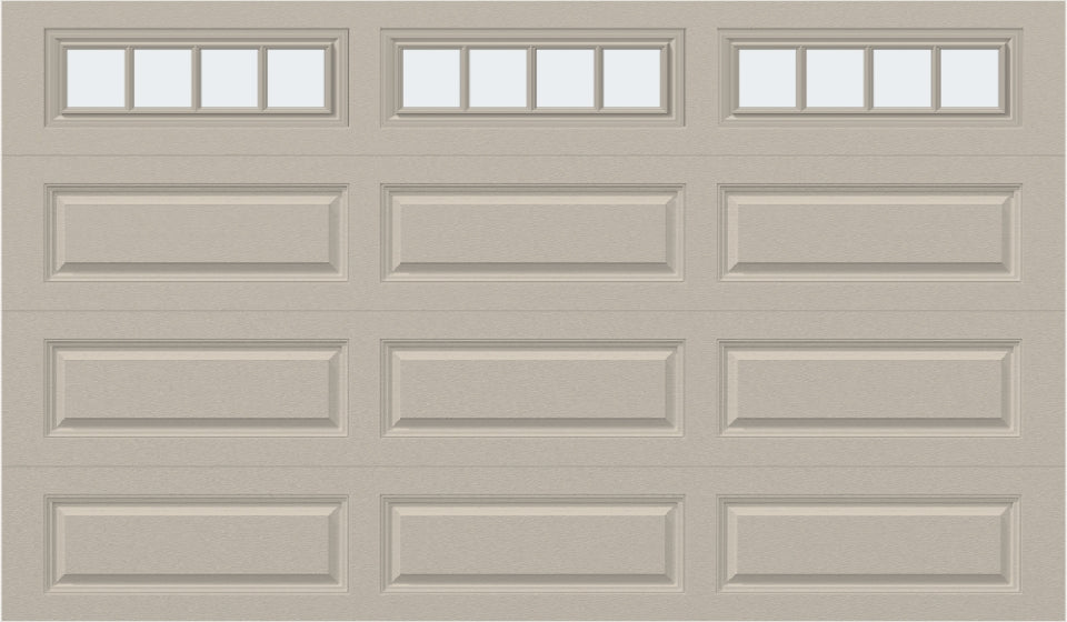 12x7 - Straight Stockbridge Long - Frosted With glass Long - Almond