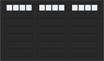 12x7 -  Straight Stockbridge Long - Frosted With glass Long - Black