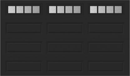 12x7 -  Straight Stockbridge Long - Obscure With glass Long - Black