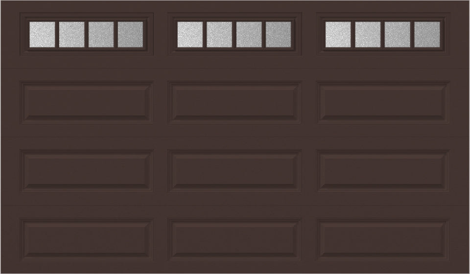 12x7 -  Straight Stockbridge Long - Obscure With glass Long - Brown