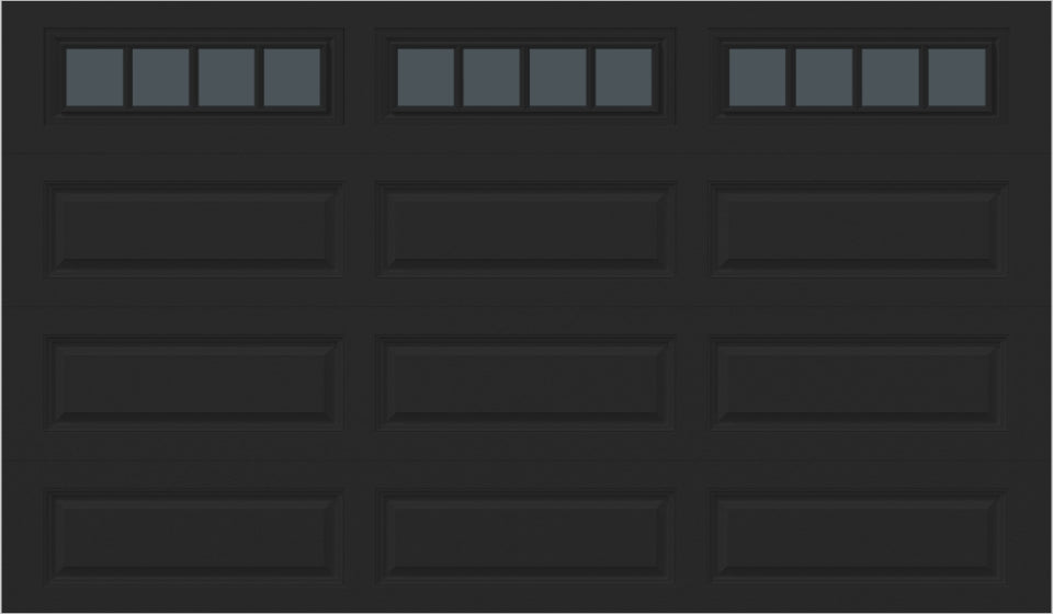 12x7 -  Straight Stockbridge Long - Tinted   With glass Long - Black