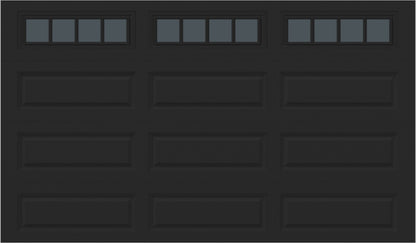 12x7 -  Straight Stockbridge Long - Tinted   With glass Long - Black