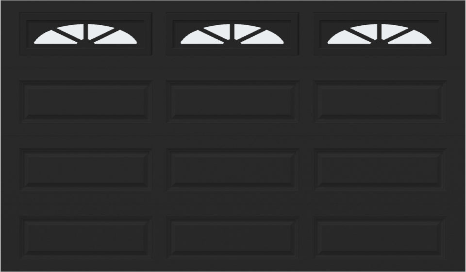 12x7 -  Waterton Long 2 - Frosted -   With glass Long - Black