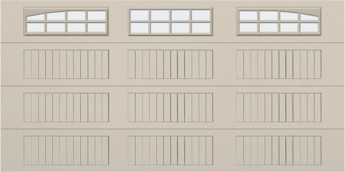 14x7 - Arched Stockton Long - Frosted With glass Long - Almond