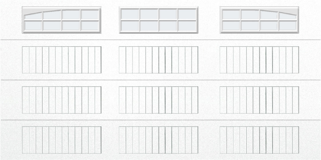 14x7 -  Arched Stockton Long - Frosted With glass Long - White