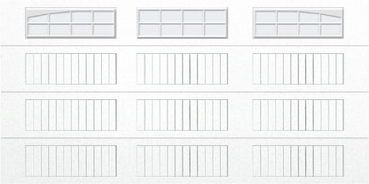 14x7 -  Arched Stockton Long - Frosted With glass Long - White