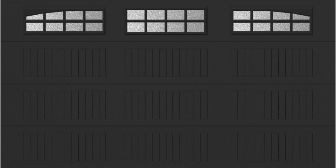 14x7 -  Arched Stockton Long - ObscureWith glass Long - Black