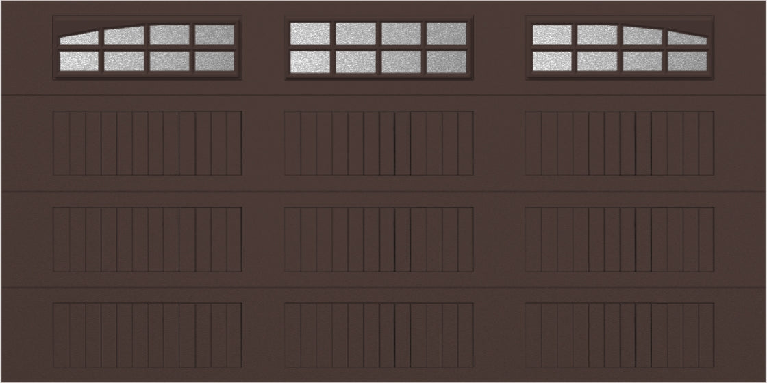 14x7 -  Arched Stockton Long - ObscureWith glass Long - Brown