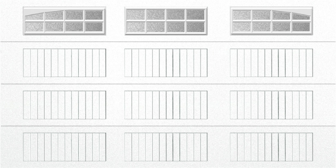 14x7 -  Arched Stockton Long - Obscure With glass Long - White