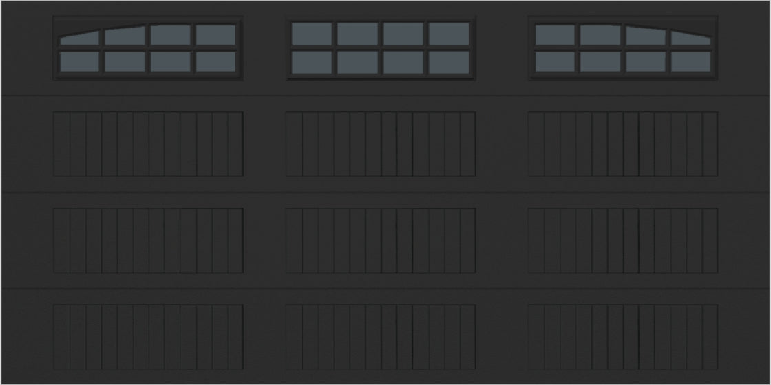 14x7 - Arched Stockton Long - Tinted With glass Long - Black