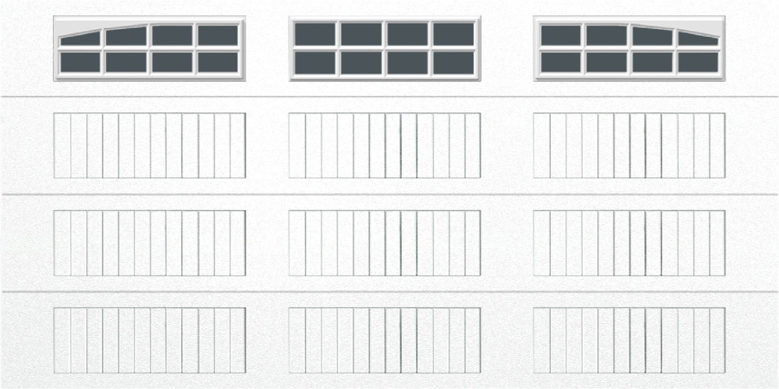 14x7 -  Arched Stockton Long - Obscure With glass Long - White