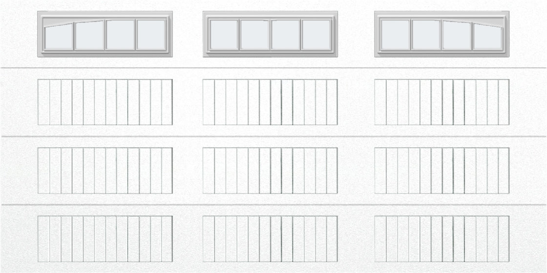14x7 - Arched Stockbridge Long - Frosted With glass Long - White