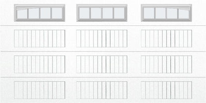 14x7 - Arched Stockbridge Long - Frosted With glass Long - White