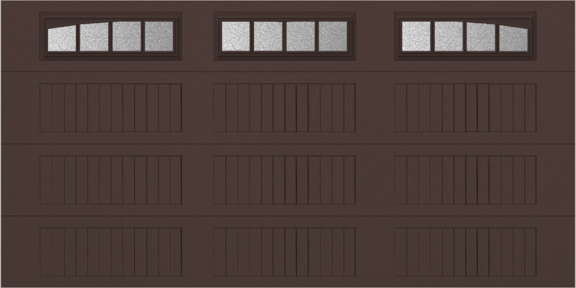 14x7 -  Arched Stockbridge Long - Obscure With glass Long - Brown