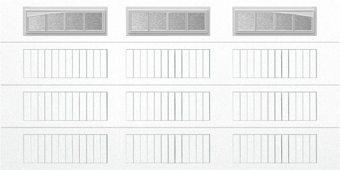 14x7 -  Arched Stockbridge Long - Obscure With glass Long - White