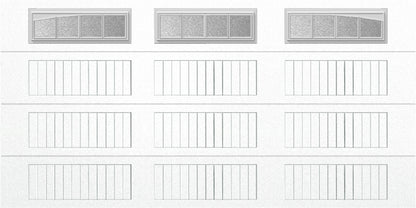 14x7 -  Arched Stockbridge Long - Obscure With glass Long - White