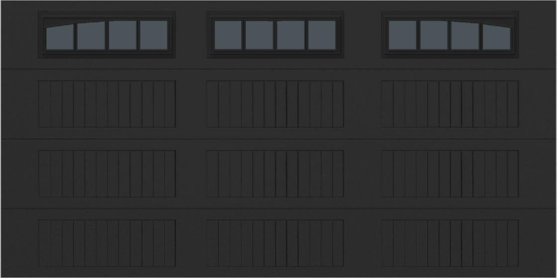 14x7 -  Arched Stockbridge Long - Tinted With glass Long - Black