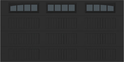 14x7 -  Arched Stockbridge Long - Tinted With glass Long - Black