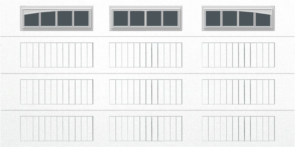 14x7 -  Arched Stockbridge Long - Tinted With glass Long - White