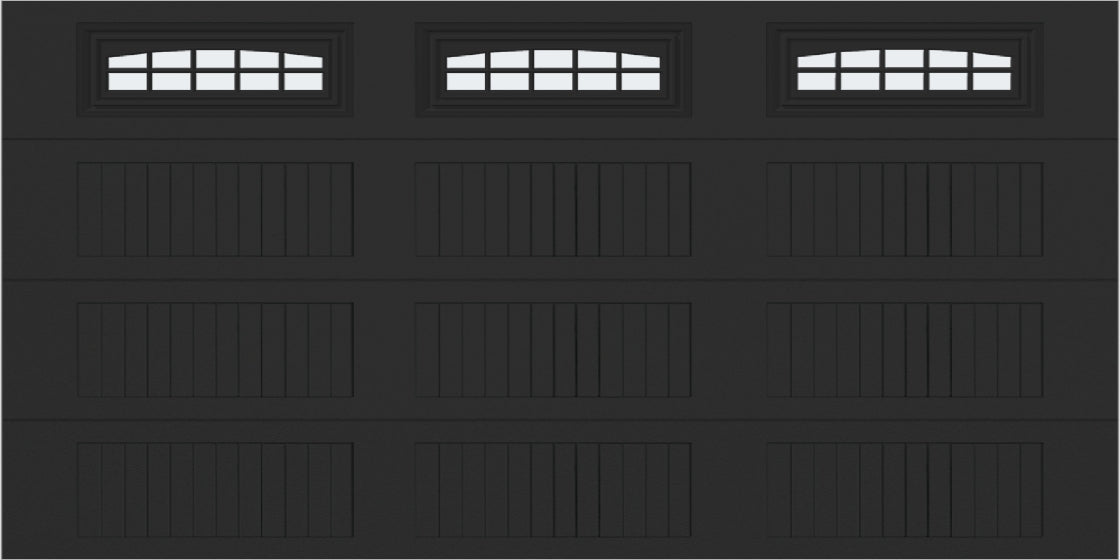 14x7 -  Cascade - Frosted  With glass Long - Black