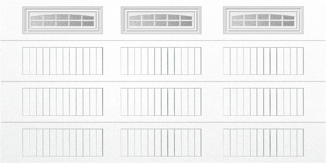 14x7 -  Cascade - Obscure  With glass Long - White