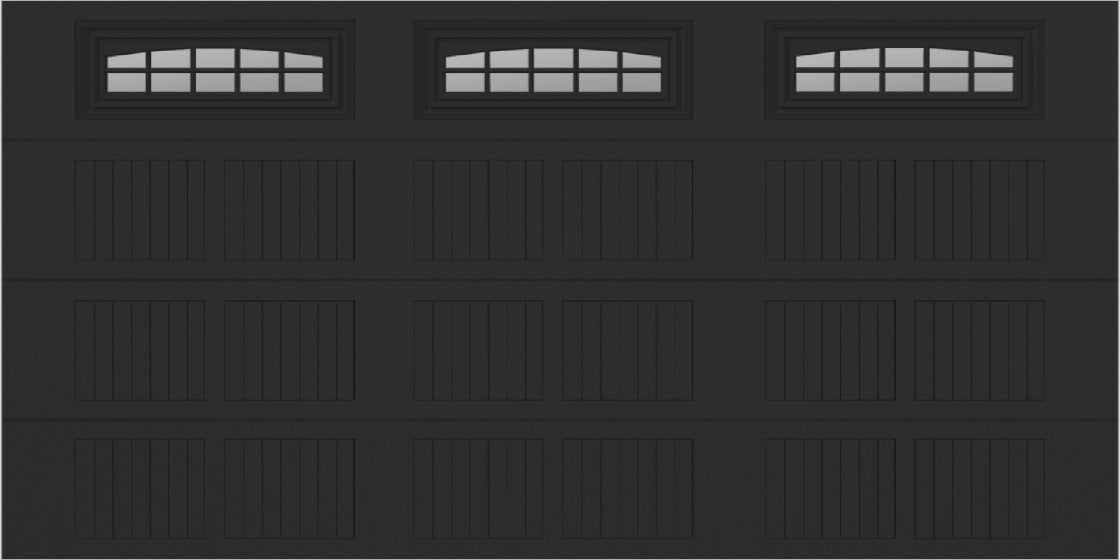 14x7 -  Cascade Short - Clear  With glass - Black