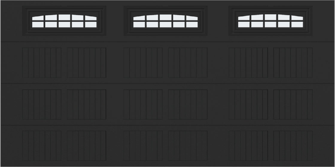 14x7 -  Cascade Short - Frosted  With glass - Black.