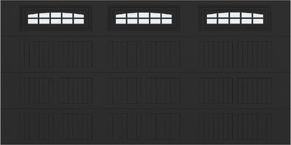 14x7 -  Cascade Short - Frosted  With glass - Black.