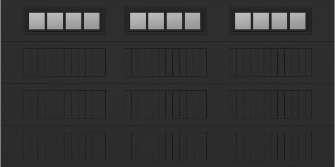 14x7 -  Straight Stockbridge Long - Clear  With glass Long - Black