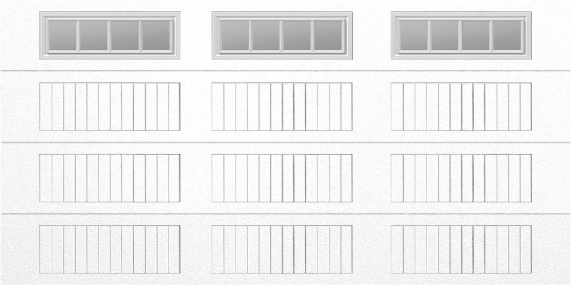 14x7 -  Straight Stockbridge Long  - Clear  With glass Long - White