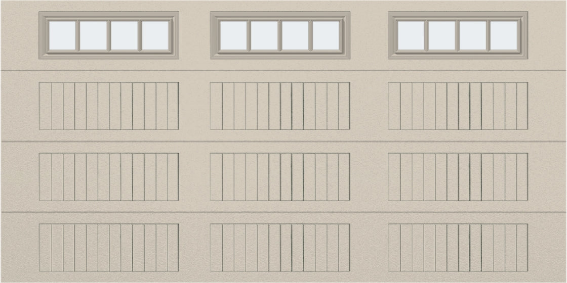 14x7 - Straight Stockbridge Long - Frosted With glass Long - Almond