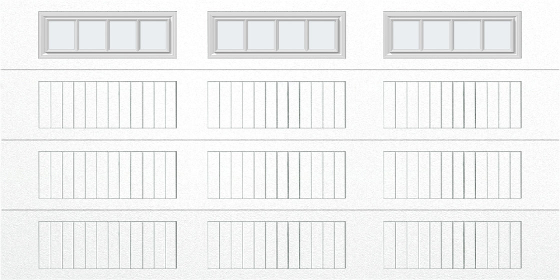 14x7 - Straight Stockbridge Long - Frosted With glass Long - White