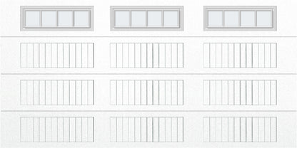 14x7 - Straight Stockbridge Long - Frosted With glass Long - White