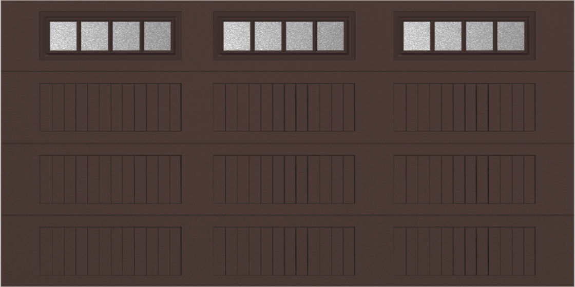 14x7 -  Straight Stockbridge Long - Obscure With glass Long - Brown